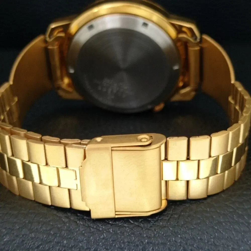Vintage 1973 Seiko Automatic Mens Gold Watch W/daydate & Arabic accents